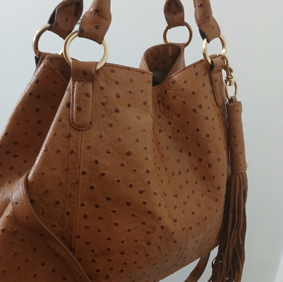 SOLD G.I.L.I. Ostriches Leather Handbag - Picture 2 of 9